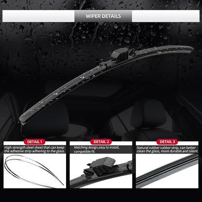 Replacement for BMW X2 2018-2023 Windshield Wiper Blade-3 Pieces of Car Front - Image 4