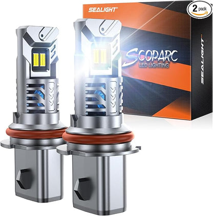 SEALIGHT 9007 Bulbs, 50000 LM HB5 Fog Light Bulbs, 1:1 Design, 6500KCool White by SEALIGHT