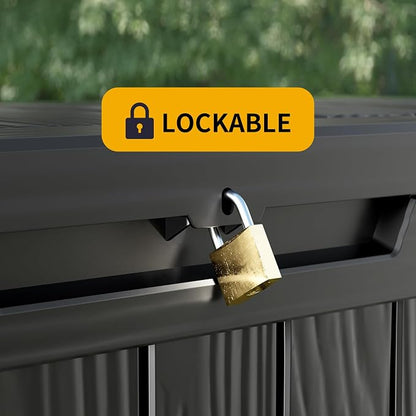 150 Gallon Outdoor Storage Box Patio Deck Box Waterproof, Resin Lockable - Image 5