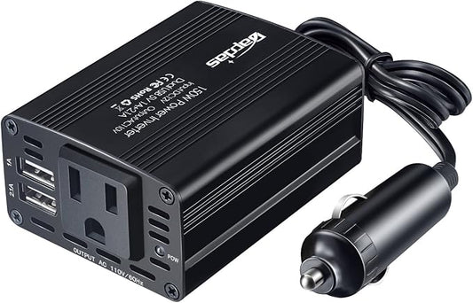 150W Car Power Inverter DC 12V to 110V AC Car Adapter by Bapdas