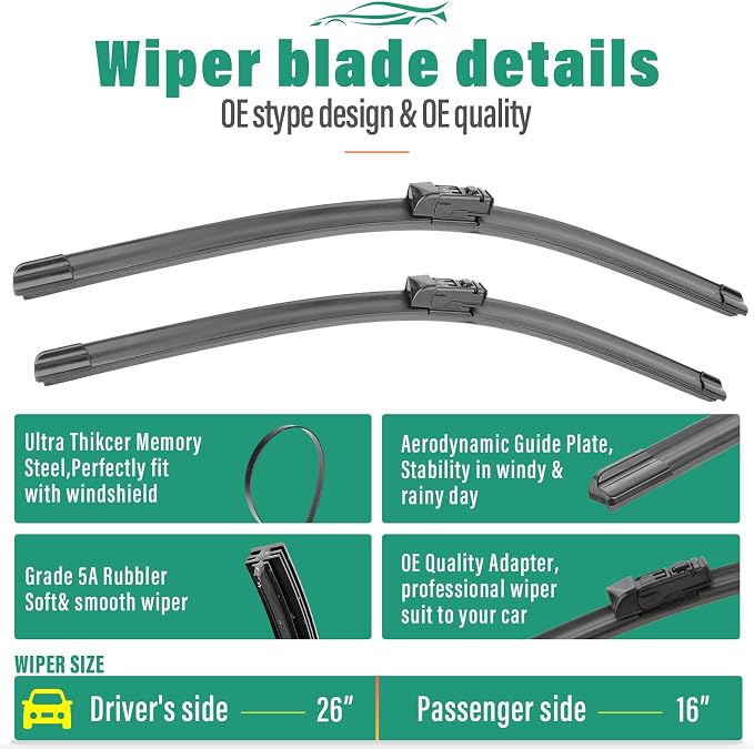 26" 16" 14" Windshield Wiper Blades Replacement - Image 3