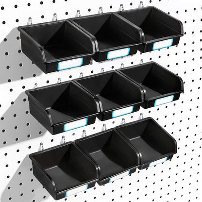 FRIMOONY Pegboard Bins with Hooks and Labels, by FRIMOONY