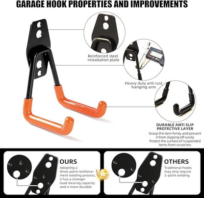 Garage Hooks, 6 Pack Medium Square Wall Hooks - Image 3