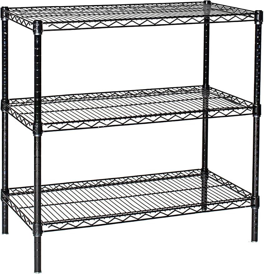 Omega 24" Deep x 60" Wide x 54" High 3 Tier Black Starter Shelving Unit by OmegaProductsCorporation