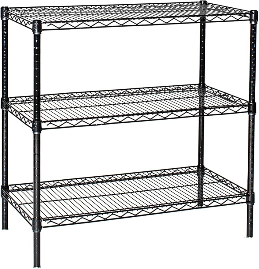 Omega 24" Deep x 30" Wide x 96" High 3 Tier Black Starter Shelving Unit by OmegaProductsCorporation