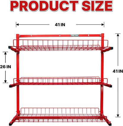 LAUCO Wall Mounted Storage Rack, 3-Level Metal Wall Shelving - Image 2