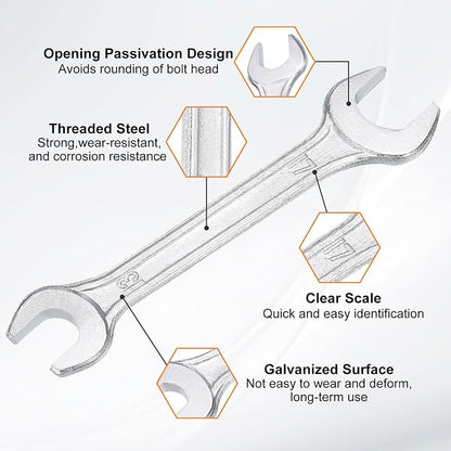 HARFINGTON 2pcs Double Open End Wrench 13mm x 17mm Metric 15 Degree Offset - Image 4