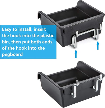 FRIMOONY Pegboard Bins with Hooks and Labels, - Image 6