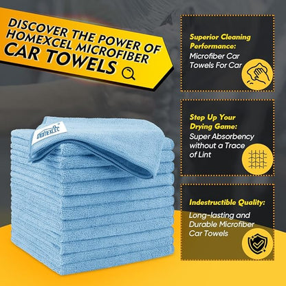 HOMEXCEL Blue Microfiber Cleaning Cloth 150 Pack, 12.5 x 12.5 inch Microfiber - Image 2