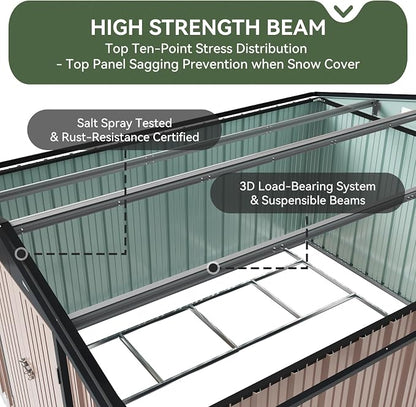 Aoxun 10 x 12FT Outdoor Storage Shed - Image 8