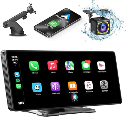 10.26" Wireless CarPlay Screen for Car, Wireless Apple CarPlay & Android Auto by WirelessCarStereoforCar