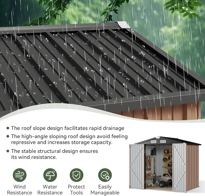 Aoxun 6.2x4 FT Shed Outdoor Storage Shed - Image 4