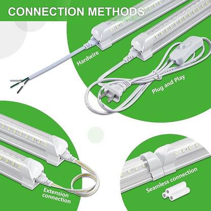 8Pack 8FT LED Shop Light Garage Light, 100W 6000K White Light 15000LM Super - Image 4