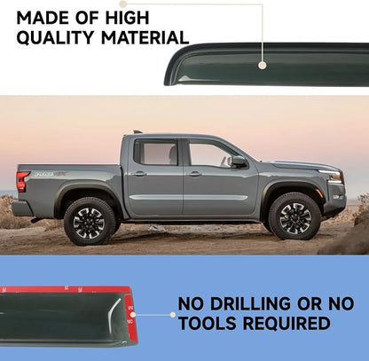 Window Visor Rain Guards Fit for Nissan Frontier Crew Cab 2005-2021 Trucks - Image 4