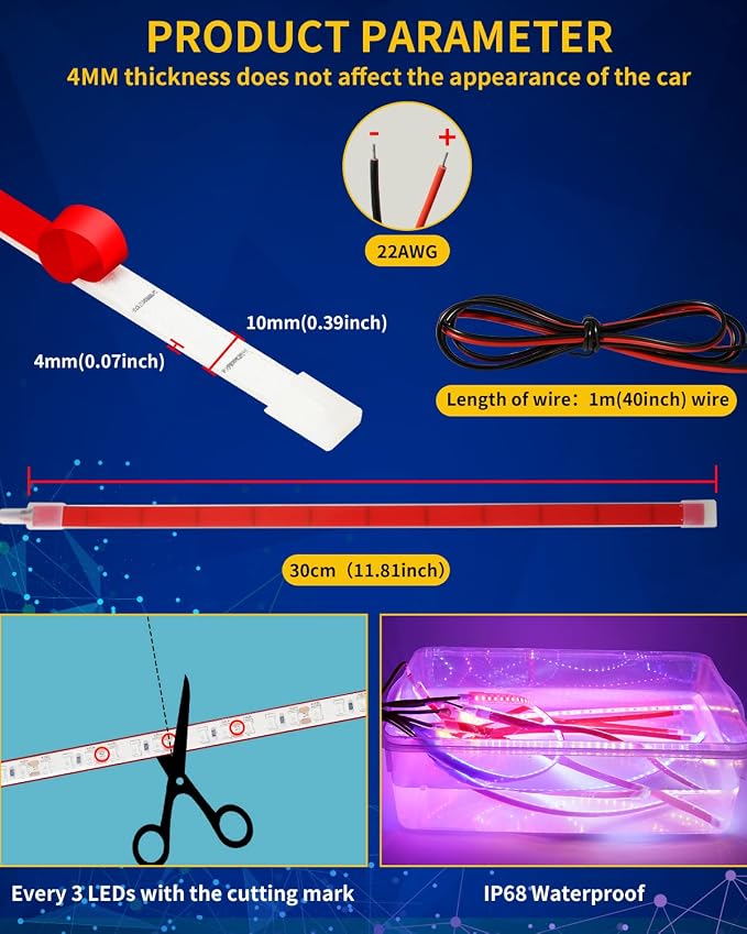 Boat Led Strip Light, 12V Waterproof Marine Boat Interior Courtesy Deck - Image 2