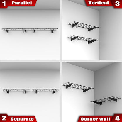 WALMANN 2 Pack Garage Wall Mount Shelves, 45x15 inch Wall Mounted Storage - Image 9