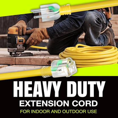 50ft Outdoor/Indoor Extension Cord 10/3 Gauge Ultra Heavy Duty 3 Prong SJTW - Image 7
