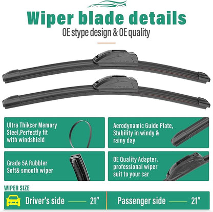 21" 21" 10" Windshield Wiper Blades Replacement - Image 3