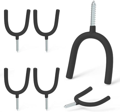 HUHOLE Screw in U Hook, Shovel Holder Wall Mount, U Hooks by HUHOLE