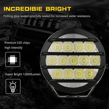 BIGLION.X 3.7 Inch 130W Off Road Lights White Round Offroad Fog Lights Super - Image 3