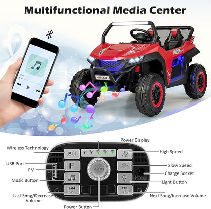 Costzon 2-Seater Ride on Car for Kids, 12V Kids' Electric Vehicles w/Remote - Image 3