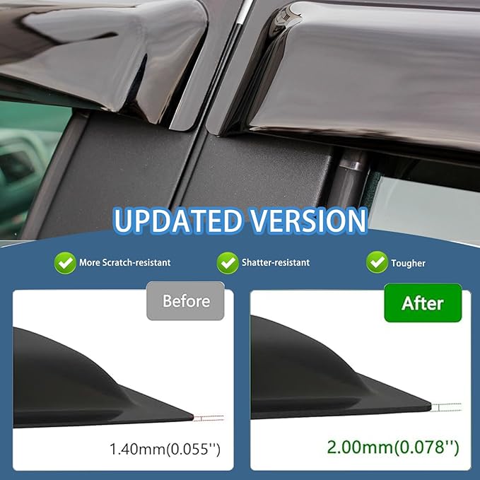 4PCS Rain Guards Window Visors Wind Deflector Fits - Image 5