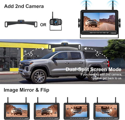 Fookoo HD 1080P 7-inch Wireless Backup Camera, DIY Guide Lines Wide Angle IP69 - Image 4