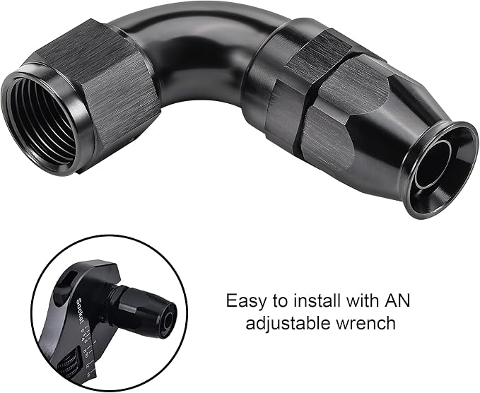 EVIL ENERGY 6AN 90 Degree PTFE One Piece Full Flow End Hose Fitting Aluminum - Image 6
