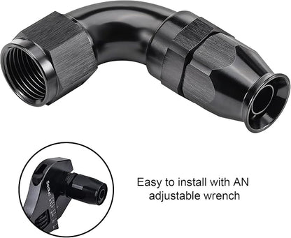 EVIL ENERGY 6AN 90 Degree PTFE One Piece Full Flow End Hose Fitting Aluminum - Image 6