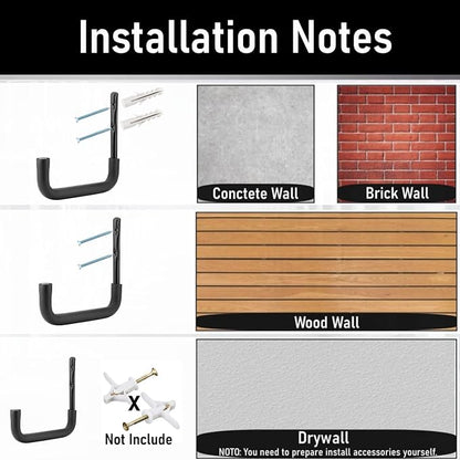 8 Pack Ladder Hooks 9.8Inch Garage Storage Utility Hook Heavy Duty Wall Mounted - Image 7
