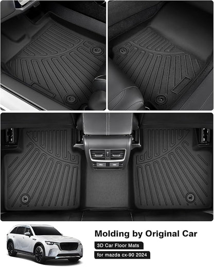 Powerty Floor Mats for 2024 2025 Mazda CX-90 CX90 PHEV Accessories Floor Liners - Image 3