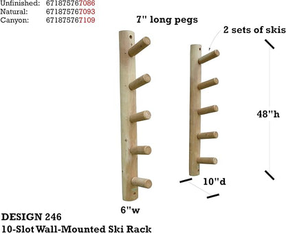 10-Place Wall-Mounted Ski Log Racks - Image 6