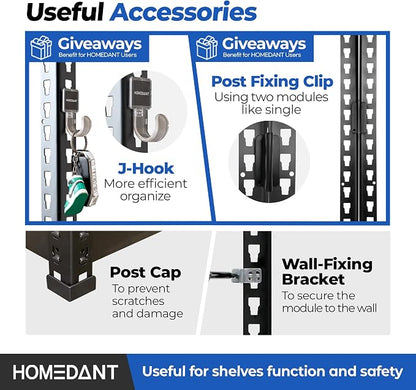 HOMEDANT 5 Tier Laminated Boltless Metal Shelving Unit Adjustable Garage - Image 6