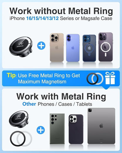 VANMASS for MagSafe Car Mount Magnetic Phone Holder Suction Cell Stand for - Image 5