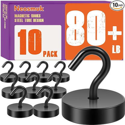 Neosmuk Magnetic Hooks, Cruise Ship Essentials, 80lb+ Heavy Duty Magnetic Hooks by Neosmuk