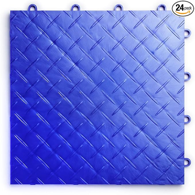 Big Floors RaceDeck Diamond Plate Design, Durable Interlocking Modular Garage by BigFloors