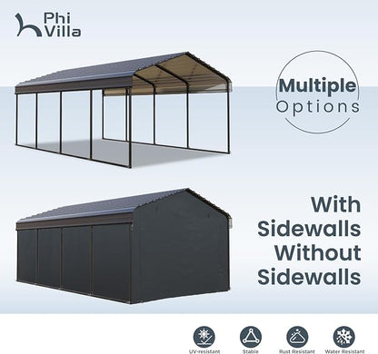 PHI VILLA 12 x 20 ft Carport Metal Carports - Image 9