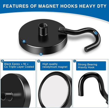 LOVIMAG Magnetic Hooks Heavy Duty, 150LBS Magnet Hooks - Image 4