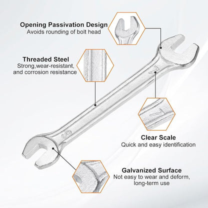 HARFINGTON 2pcs Double Open End Wrench 6mm x 7mm Metric 15 Degree Offset Angle - Image 4