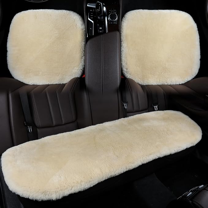 Fluffy Genuine Sheepskin Car Seat Cover - Image 9