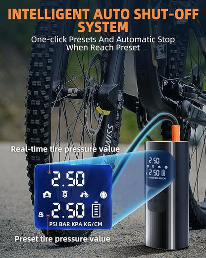 Tire Inflator Portable Air Compressor, 150PSI Cordless Air Pump - Image 4