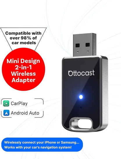 OTTOCAST Mini 2 in 1 Wireless Carplay Adapter & Wireless Android Auto Adapter - Image 7