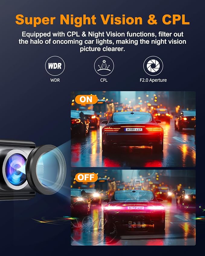 Dash Cam Front and Rear 4K, Built-in 5GHz WiFi - Image 7
