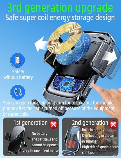 Truck Phone Holder Mount Wireless Charger Heavy Duty - Image 6