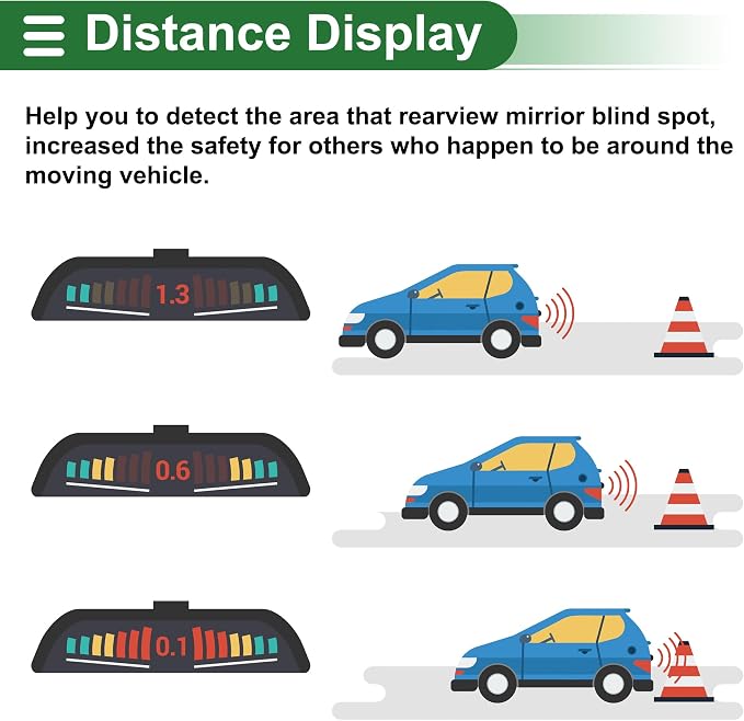 Motoforti Auto Vehicle Reverse Backup Radar System Reverse Parking Sensors - Image 5