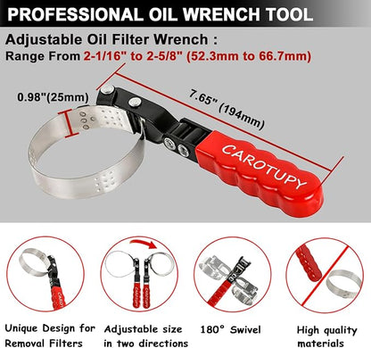 Extra Small Oil Filter Wrench, Swivel Oil Filter Removal Tool, Universal Filter - Image 2