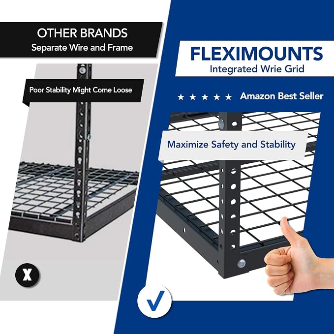 FLEXIMOUNTS 3x6 Overhead Garage Storage Adjustable Ceiling Rack 72" Length x - Image 3