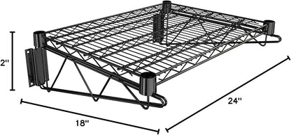 18" x 24" Black Epoxy Wire Wall Mount Shelf - Image 3
