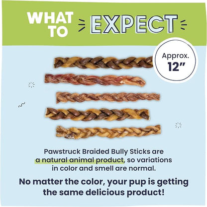Pawstruck Natural 12" Braided Bully Sticks - Image 6