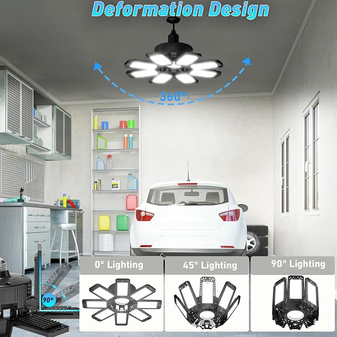 Garage Light 6 Pack - 240W 24000LM 6500K Garage Lights Ceiling LED - Image 2